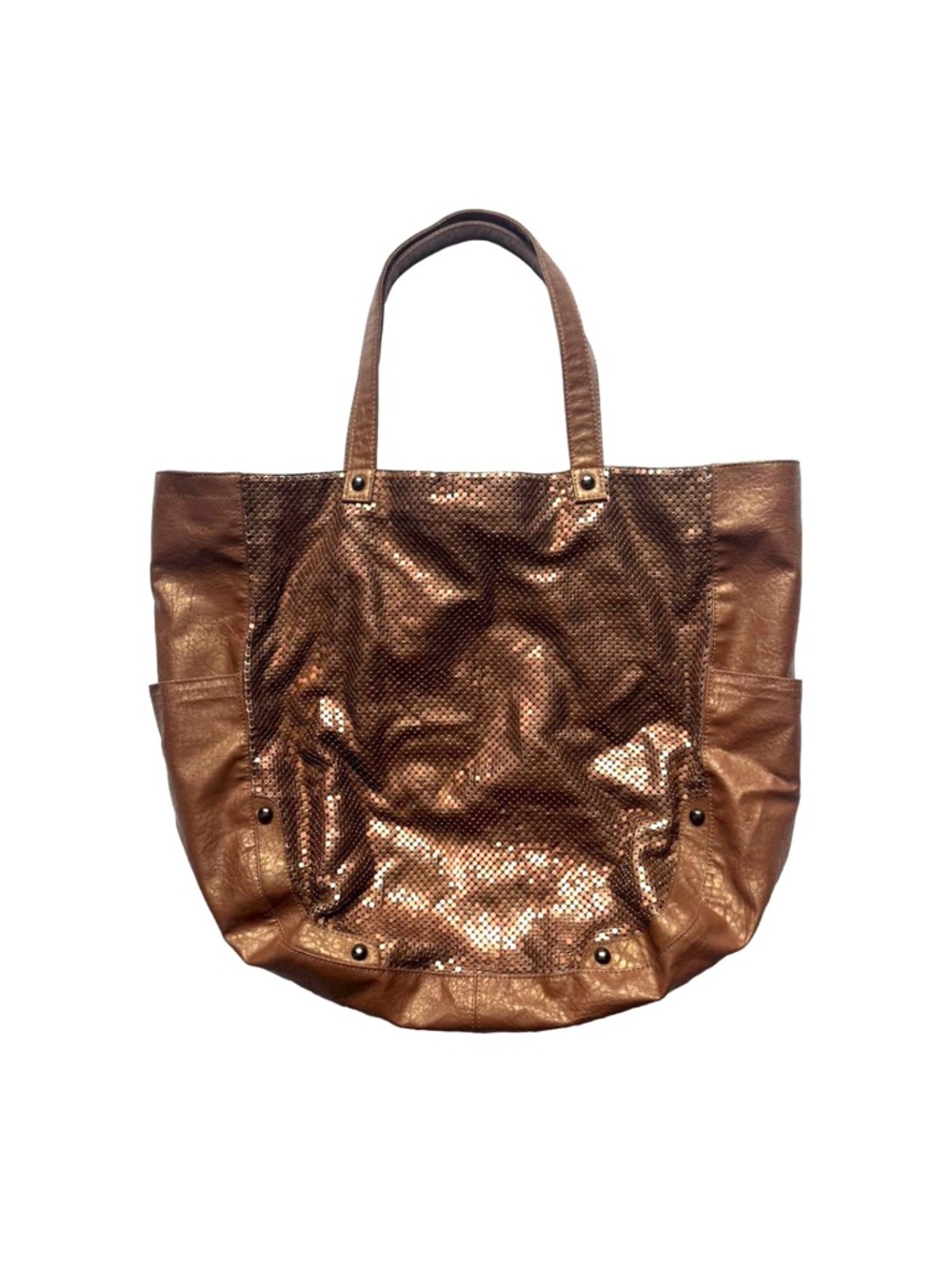 Stella & Max Sequins Brown Faux
Leather Tote Bag